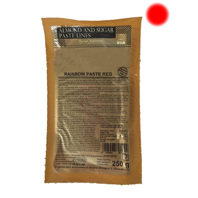 Obrázek produktu IRCA RAINBOW PASTE ČERVENÁ modelovací a potahovací hmota 24x250g