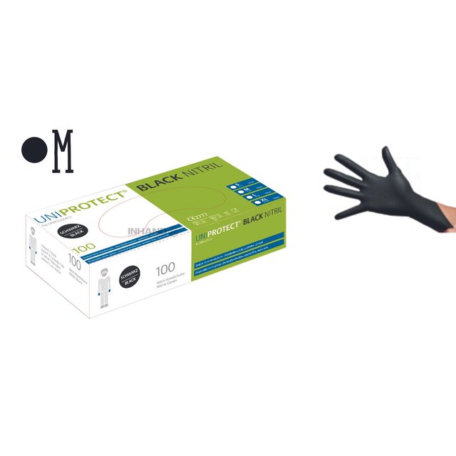 Obrázek produktu Rukavice nitrilové jednorázové černé vel.M (7-8)100ks