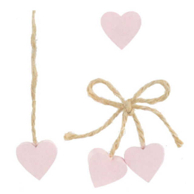 Obrázek produktu SC Dekorace 2 růžová srdce spojená provázkem (konec výroby)