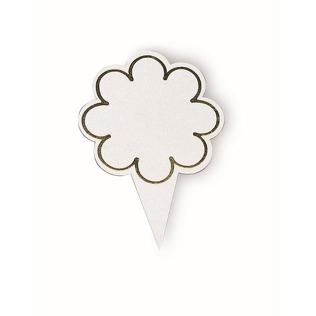 Obrázek produktu MA CENOVKY ZAPICHOVACÍ bílé se zlatým okrajem KYTIČKA 25ks