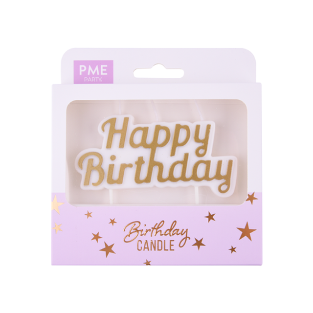 Obrázek produktu PME DORTOVÁ SVÍČKA - zápich zlatý HAPPY BIRTHDAY 10x5cm 1ks