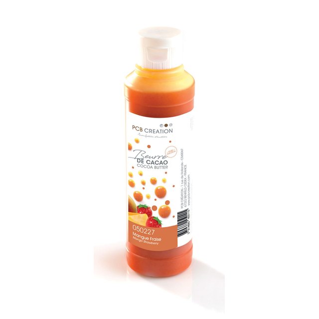 Obrázek produktu PCB KAKAOVÉ MÁSLO přírodní oranžové s mangem a jahodami 200g