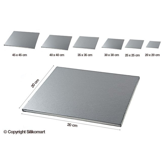 Obrázek produktu SIL PODLOŽKA DORTOVÁ SILNÁ - STŘÍBRNÁ 20x20cm v.1,2cm