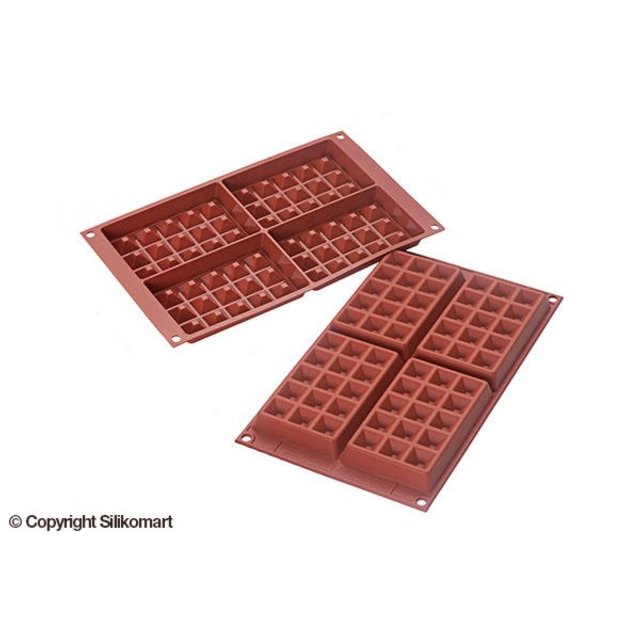 Obrázek produktu SIL FORMA SILIKON terakota - WAFFLE HRANATÁ 130x81mm v.17mm 137ml 4ks