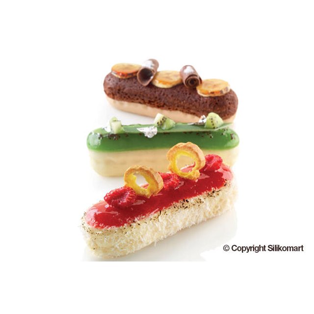 Obrázek produktu SIL FORMA SILIKON bílá - ECLAIR 140 129x40 mm v.35mm 140ml + vykrajovátko