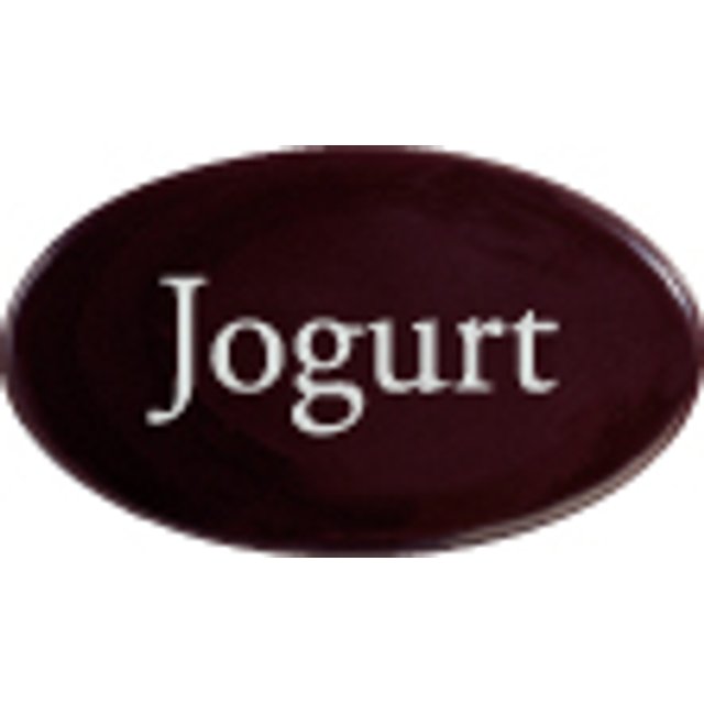 Obrázek produktu PCB DEKOR NÁPIS JOGURT - tmavý ovál 39x23mm 390ks