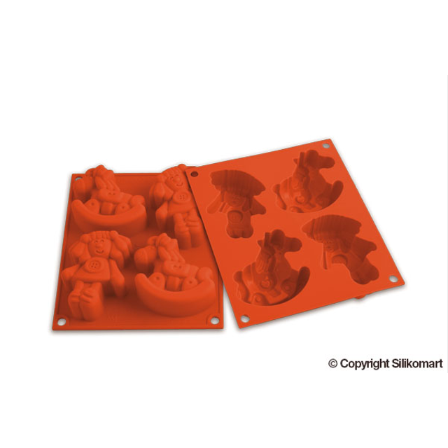 Obrázek produktu SIL FORMA SILIKON terakota malá - PANENKA A KONÍK 69x74mm v.28mm 51ml 4ks (poslední kusy)