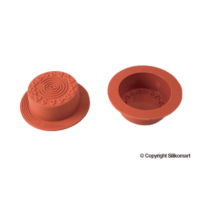 Obrázek produktu SIL FORMA SILIKON terakota - MOONCAKE RIBBONS Ø68mm v.32mm 105ml 12ks