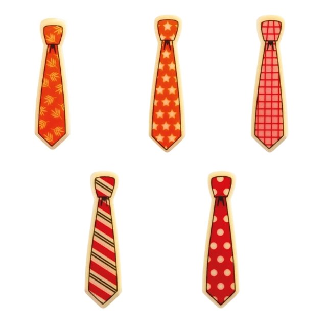 Obrázek produktu PCB ČOKOLÁDOVÝ DEKOR KRAVATY 5 druhů 5,5x1,5cm 160ks