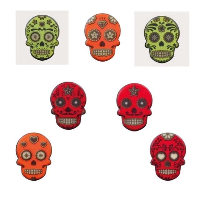 Obrázek produktu PCB DEKOR LEBKY barevné 7 druhů HALLOWEEN 3x2,25cm 208ks