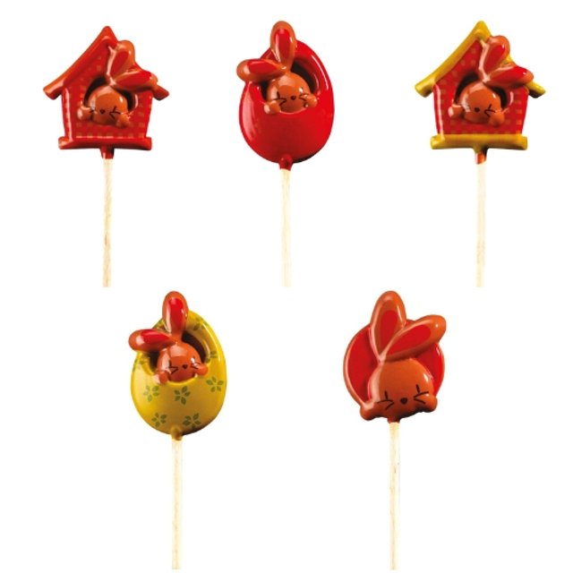 Obrázek produktu PCB BLISTR NA LÍZÁTKA POTISK ZAJÍČCI + tyčky 45ks