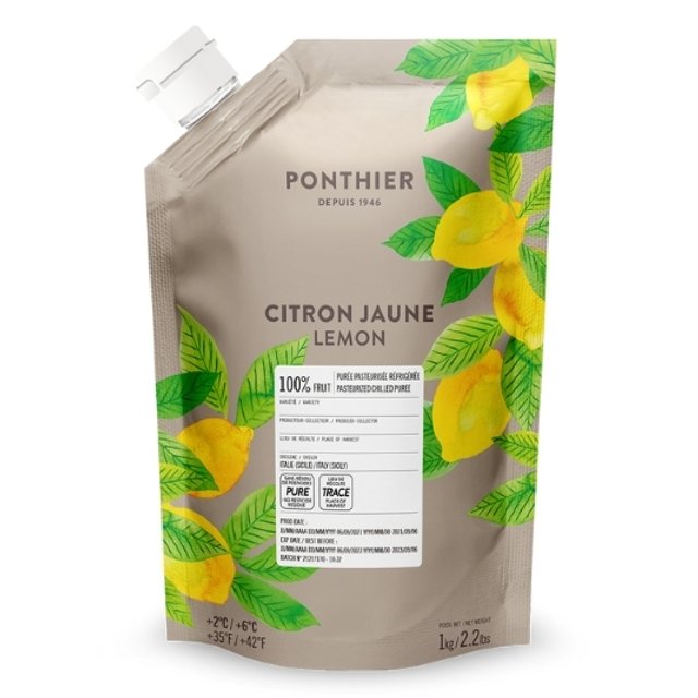 Obrázek produktu PONTHIER PYRÉ CITRON ŽLUTÝ (Yellow lemon) chlazené 6x1kg
