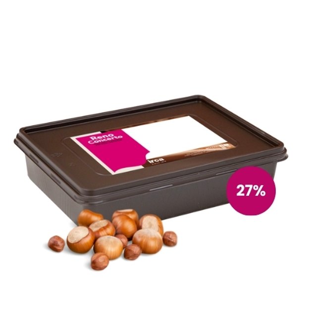 Obrázek produktu IRCA RENO CONCERTO LATTE GIANDUIA BLOK ČOKOLÁDA MLÉČNÁ LÍSKOOŘÍŠKOVÁ 27% 6x2kg