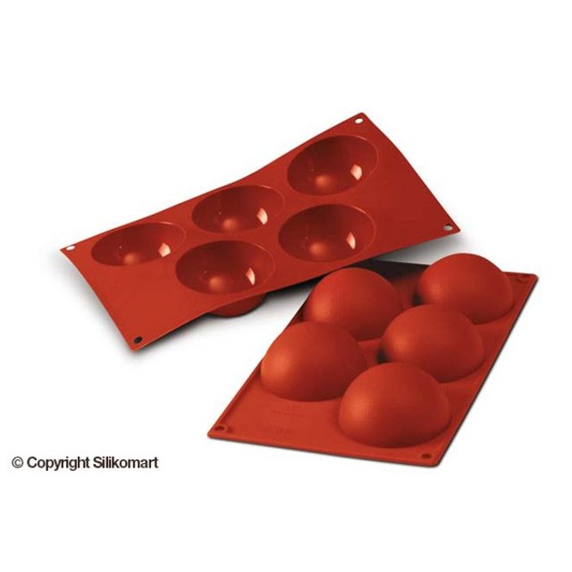 Obrázek produktu SIL FORMA SILIKON terakota - POLOKOULE Ø80mm v.40mm 120ml 5ks