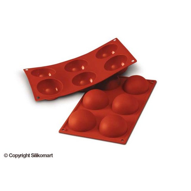 Obrázek produktu SIL FORMA SILIKON terakota - POLOKOULE Ø70mm v.35mm 80ml 6ks