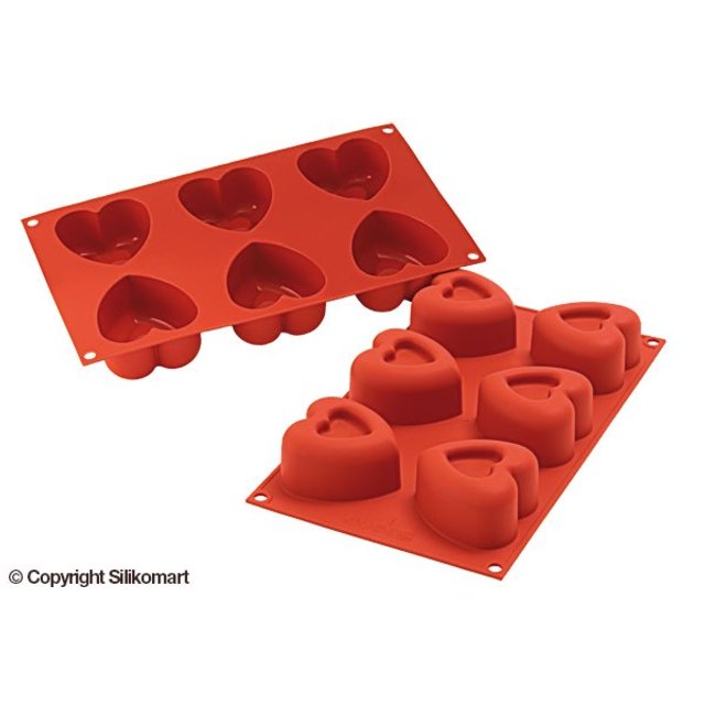 Obrázek produktu SIL FORMA SILIKON terakota - SAVARIN SRDCE 69,5x72mm v.39mm 125ml 6ks