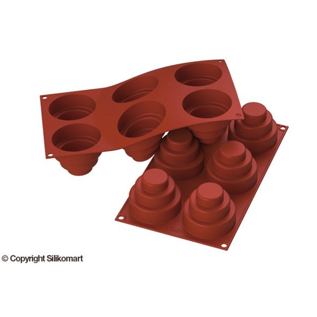 Obrázek produktu SIL FORMA SILIKON terakota - DORTÍK WONDER Ø75mm v.60mm 177ml 6ks