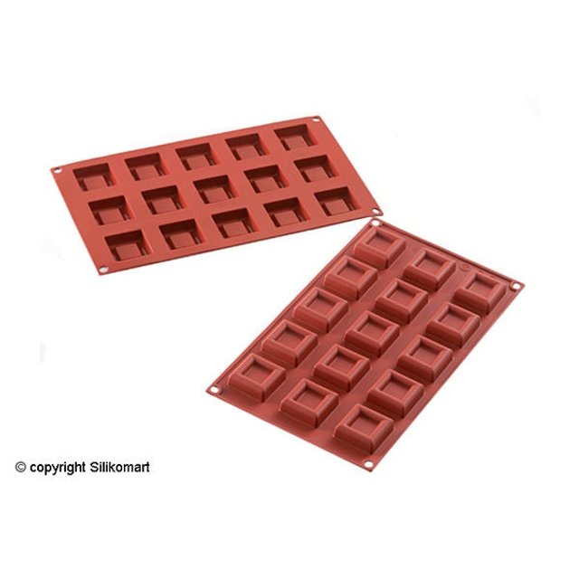 Obrázek produktu SIL FORMA SILIKON terakota - SAVARIN ČTVEREC 38x38mm v.13mm 14ml 15ks