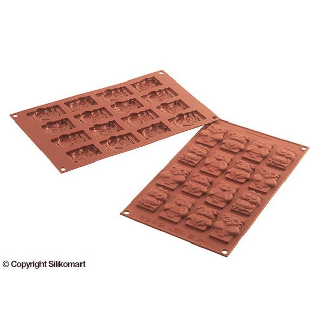 Obrázek produktu SIL FORMA SILIKON terakota - ŠTÍTKY SOVY 60x37mm v.8mm 5ml 32ks