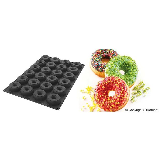 Obrázek produktu SIL FORMA SILIKON černá - DONUT Ø85mm v.29mm 133ml 24ks