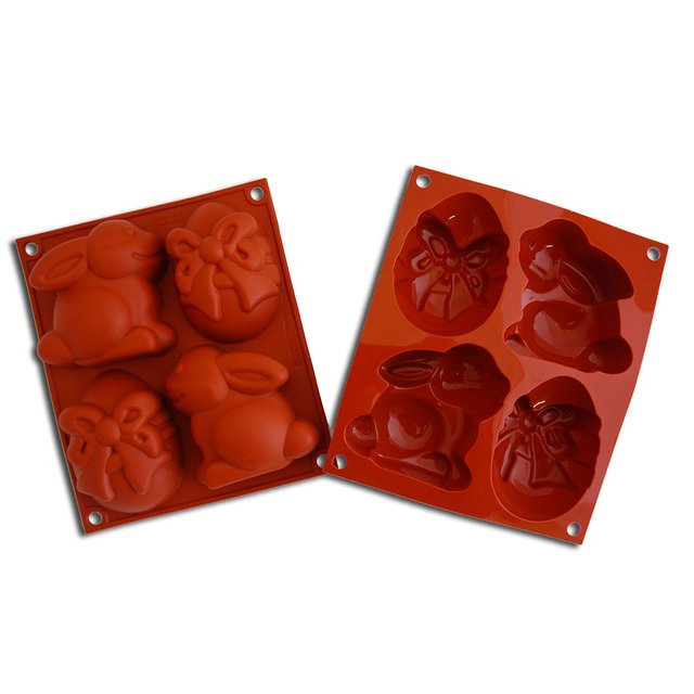 Obrázek produktu SIL FORMA SILIKON terakota malá - VAJÍČKO A ZAJÍČEK 82x60mm v.35mm 97ml 4ks