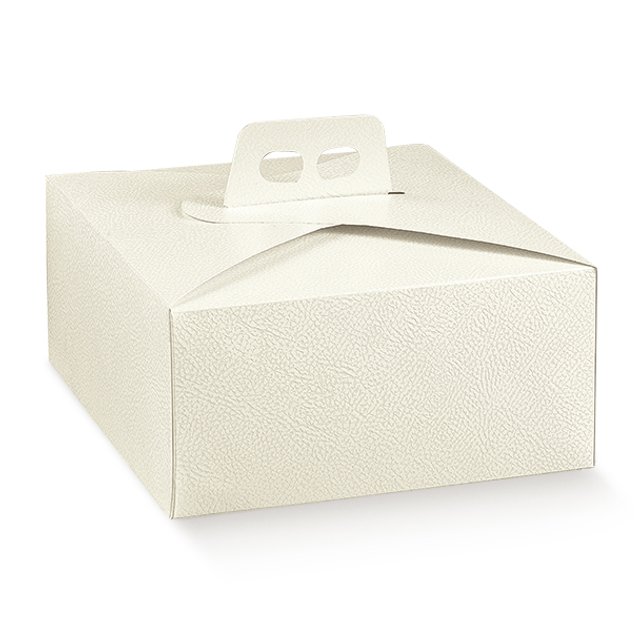 Obrázek produktu SC Krabice na dort hranatá s uchem potisk bílá kůže 27x27x12cm 5x20ks
