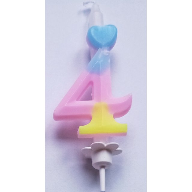 Obrázek produktu Svíčka číslo duhová "4"