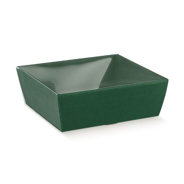 Obrázek produktu SC Dárkový koš zelený s plastovým víčkem 26x26x10cm 1 ks