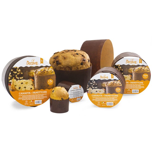 Obrázek produktu DECO FORMA PAPÍROVÁ - NA PANETTONE 500g Velikost: pr. 13cm, výška 9,5cm 5ks