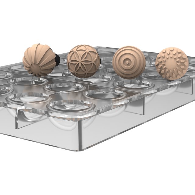 Obrázek produktu SIL FORMA NA PRALINKY - KIT SEMISFERA + 4 RAZÍTKA - pr.31mm v.16,5mm