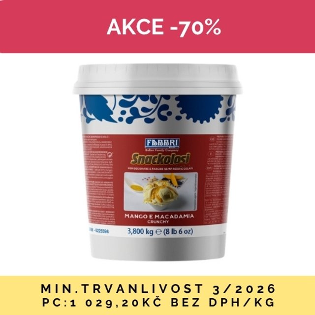 Obrázek produktu FABBRI Snackoloso mango, makadamie, malina 3x3,8 kg AKCE SE SLEVOU 70%