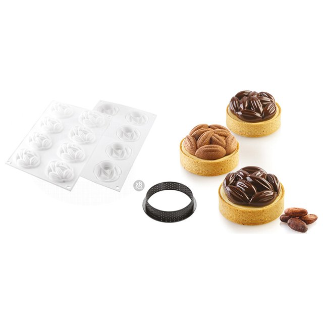 Obrázek produktu POUŽITÉ - SIL KIT TARTE RING FORMA SILIKON A RÁFKY - COCOA Ø70mm v.20mm 8ks - SLEVA 20%