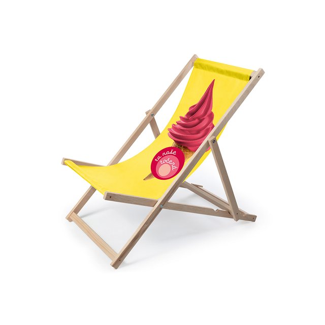 Obrázek produktu TA NAŠE TOČENÁ LEHÁTKO ŽLUTÉ potisk červená zmrzlina 124x58x3,2cm 1 ks