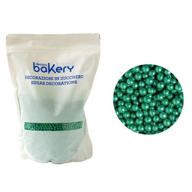 Obrázek produktu DECO CUKROVÉ ZDOBENÍ KULIČKY METALICKÉ ZELENÉ (perly 5mm) 1kg