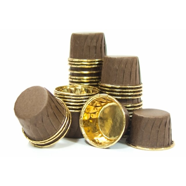 Obrázek produktu KOŠÍČKY NA MUFFINY - HNĚDO-ZLATÉ pr.54mm v.40mm 100ks