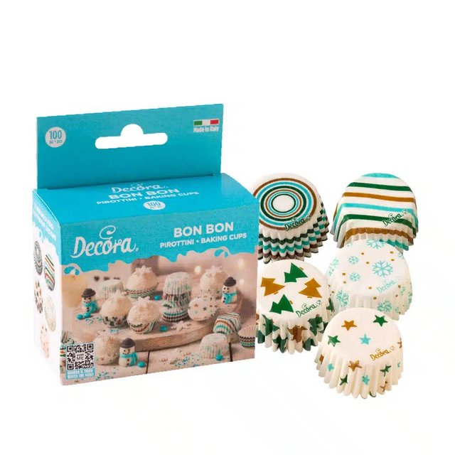 Obrázek produktu DECO KOŠÍČKY NA PRALINKYa MINI MUFFINY - Vánoční pr.27mm v.17mm 100ks