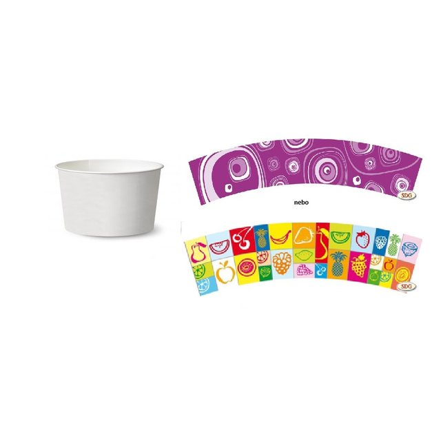 Obrázek produktu SDG KELÍMEK papírový 90ml s potiskem fialový/tutti frutti 46x42ks