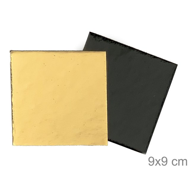 Obrázek produktu LEPENKOVÁ PODLOŽKA ZLATO/ČERNÁ, ČERNO/BÍLÁ ČTVEREC 9x9cm 100 ks