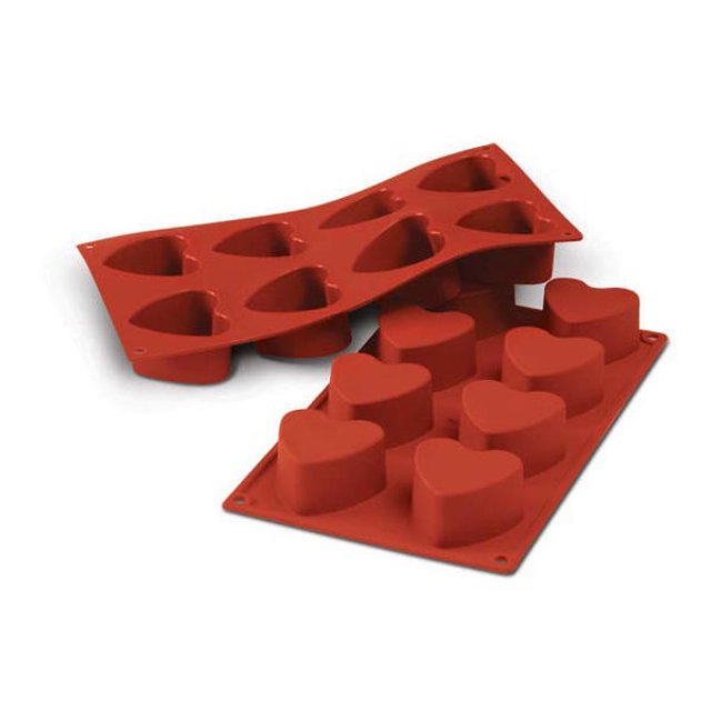 Obrázek produktu SIL FORMA SILIKON terakota - SRDCE Ø60mm v.35mm 90ml 8ks