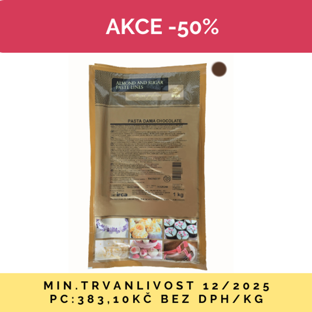 Obrázek produktu IRCA PASTA DAMA ČOKOLÁDA potahovací a modelovací hmota 8x1kg AKCE 50% DMT12/25