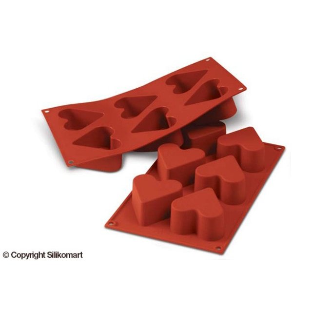 Obrázek produktu SIL FORMA SILIKON terakota - SRDCE Ø65mm v.40mm 130ml 6ks