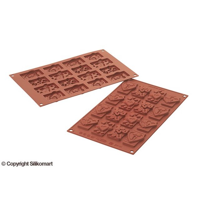 Obrázek produktu SIL FORMA SILIKON terakota - ŠTÍTKY SRDCE 60x39mm v.8mm 4,4ml 32ks