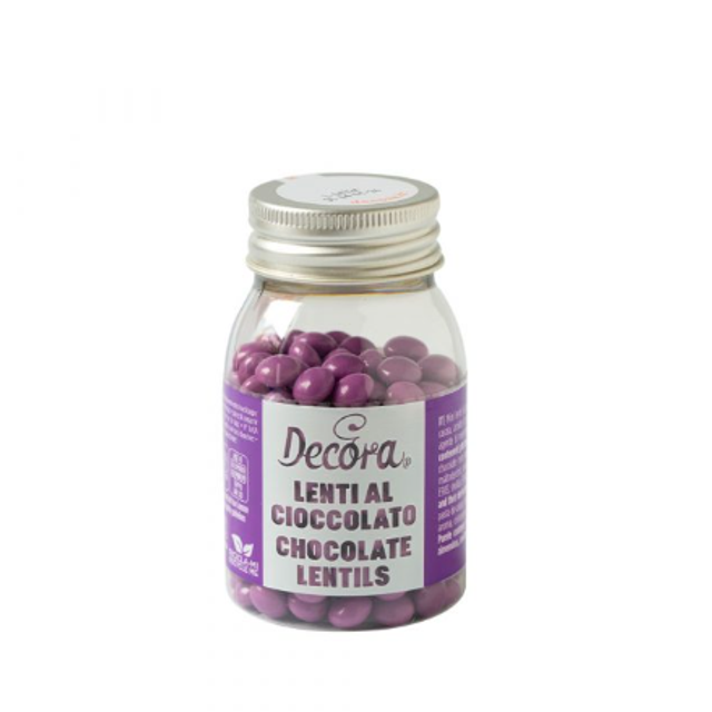 Obrázek produktu DECO Dekorace lentilky mléčná čokoláda FIALOVÉ 80g