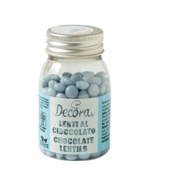 Obrázek produktu DECO Dekorace lentilky mléčná čokoláda SVĚTLE MODRÉ 80g