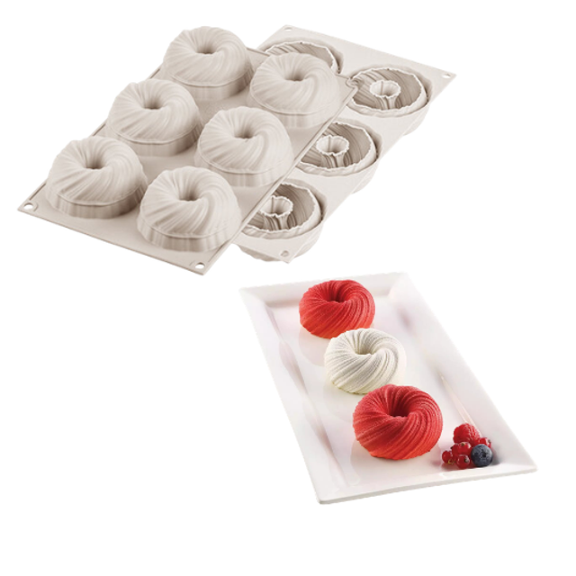 Obrázek produktu SIL FORMA SILIKON bílá - MINI INTRECCIO 105 Ø75mm v.35mm 105ml