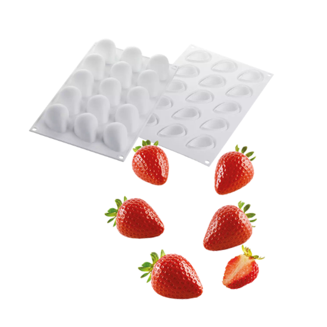Obrázek produktu SIL FORMA SILIKON bílá - FRAGOLA 30 (jahoda) 48x37mm v.33mm