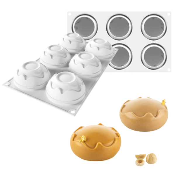 Obrázek produktu SIL FORMA SILIKON bílá - SPLASH 110 Ø 71mm v.36,5mm 660ml 6ks