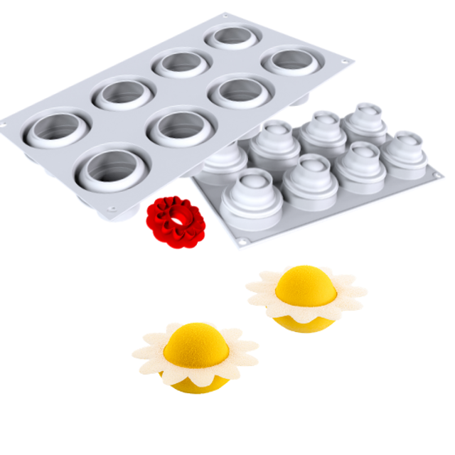 Obrázek produktu SIL FORMA SILIKON bílá - DAISY 60 ø58 v. 41mm + vykrajovátko