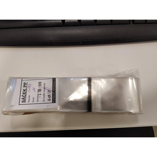 Obrázek produktu Sáček BOPP celofánový HRANATÝ UZAVÍRATELNÝ 40x147+25+P mm 30MY 100ks(na tyčinku čokolády)