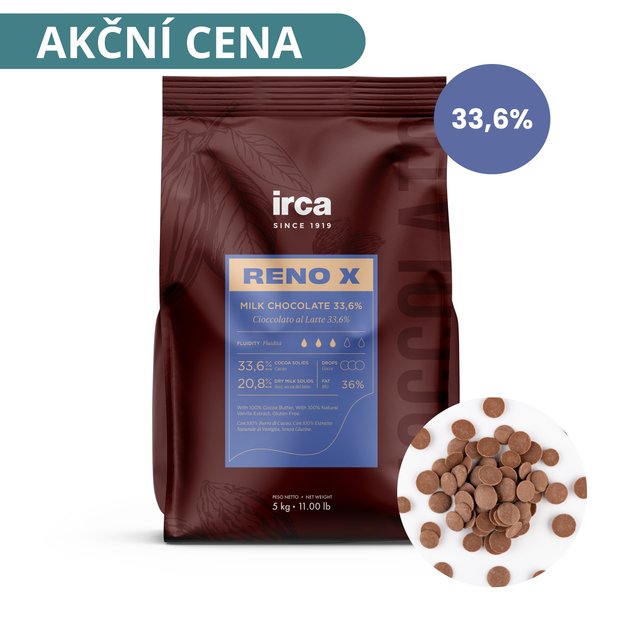 Obrázek produktu IRCA RENO X MLÉČNÁ ČOKOLÁDA 33,6% 5 kg AKČNÍ CENA